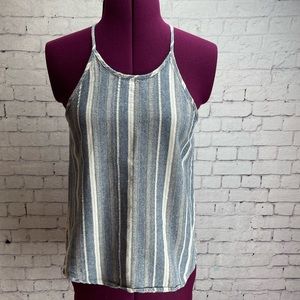 Paper crane linen blend tank top size small
